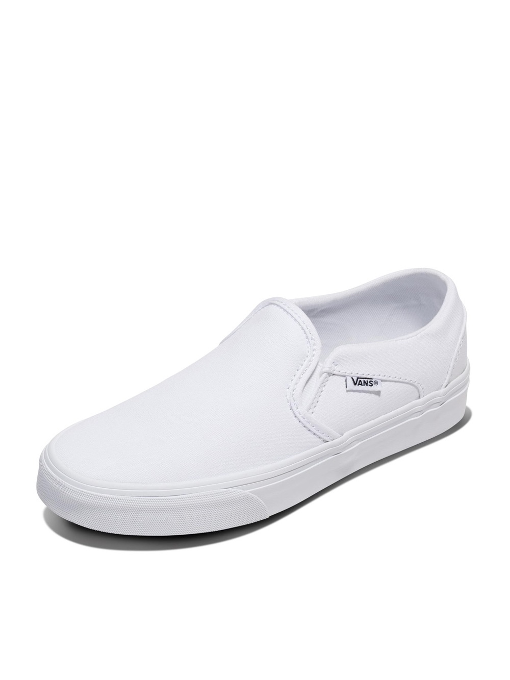 Vans Asher Slip On Classic Sneakers True White Canvas Skater 7.5 Women’s